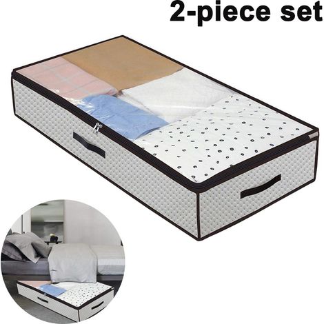 Bolsas de almacenamiento para debajo de la cama con cremallera y separadores (juego de 2), gruesas