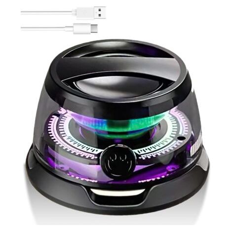 Mini enceinte Bluetooth magnétique sans fil portable avec support pour douche, cuisine, extérieur, voyage, golf (noir) (1/5)