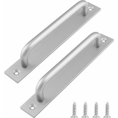 HONORNIC - 2 Pièces Poignée Argenté de Porte Grange Coulissante 192mm Poignées pour Meubles Armoires Placards (1/5)