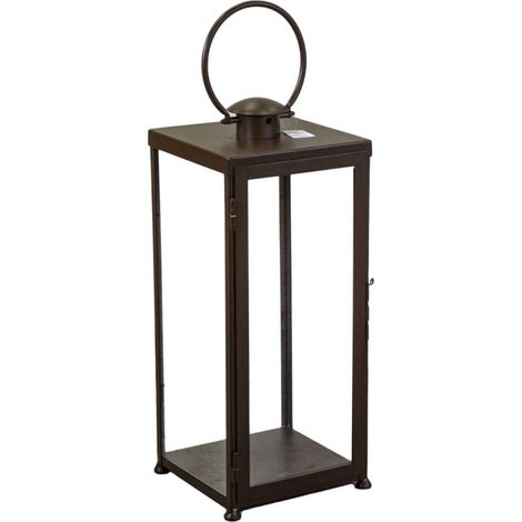 Lanterna metallo bronzo quadro cm30x30h73/95
