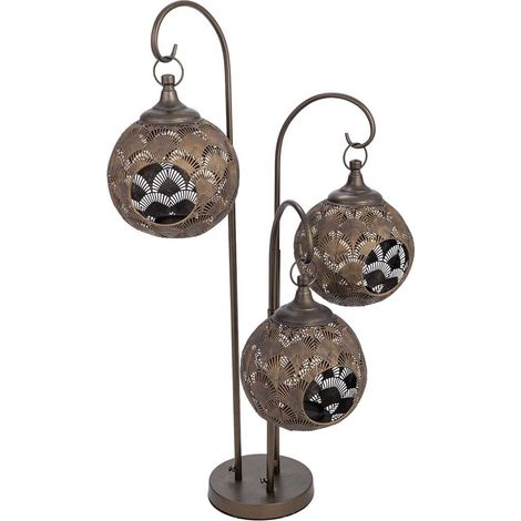 Portavelas de metal dorado 55.5x49x90.5h cm