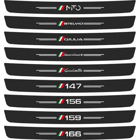 (Coffre 1 pièce,noir blanc) 1 film autocollant de protection pour pare-chocs de coffre de seuil de porte arrière de voiture pour Alfa Romeo Sportiva Giulia Giulietta 159 156 MITO Stelvio 147 166 (1/2)
