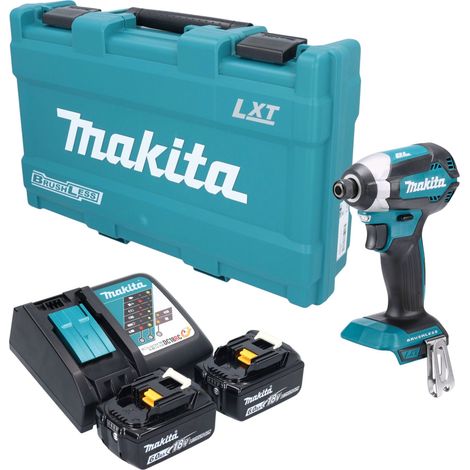 Atornillador de impacto a batería Makita DTD 153 RGK de 18 V, 170 Nm, 1/4", sin escobillas + 2 baterías de 6,0 Ah + cargador + maletín (1/5)