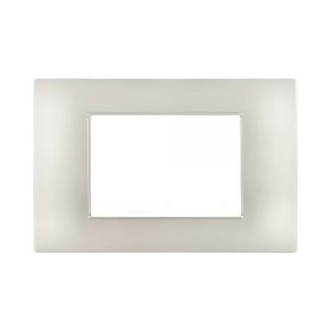 Mapam Placca grigio chiaro 3 posti tecnopolimero compatibile Vimar Plana - GEM-P6003-GC