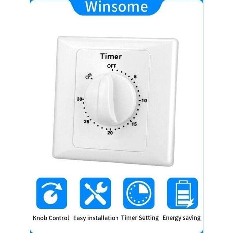 AC 220 V Interrupteur Minuterie Pompe Haute Performance Commande Électronique Compte à Rebours Mécanique Socket Time Switch-30min (1/4)