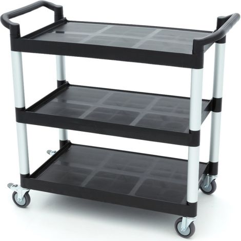 Chariot de service - 3 étagères plastique - 103x50.5 cm - Maxima (1/5)
