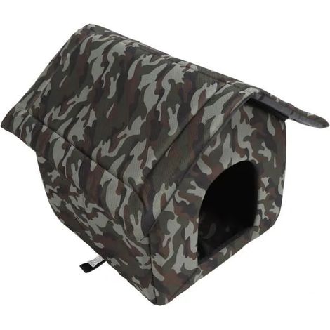 Maison pour chat d'extérieur - Vvikizy - Vert - Taille M - Tissu Oxford imperméable et chaud (1/4)