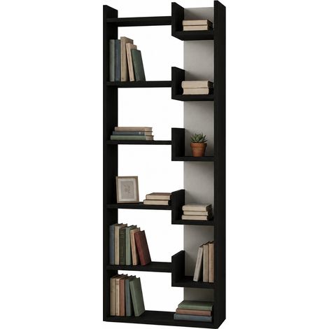 Libreria a 6 Ripiani Antracite Scaffalatura Verticale Moderna 60.5x22x162.5 cm