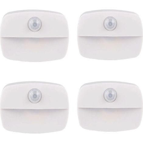 Veilleuse LED avec détecteur de mouvement, lot de 4 veilleuses, veilleuse pour enfants, veilleuse d'intérieur, éclairage d'escalier, lampe à détecteur de mouvement automatique pour couloir, salle de b (1/5)
