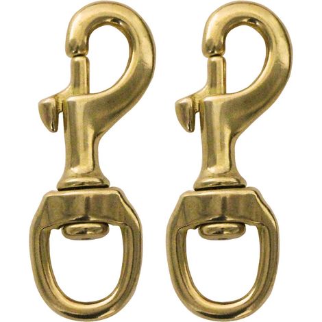 2 Pièces Fort Gros Laiton Mousquetons Pivotant Métal Crochets porte clé pour laisses Collier chiens Camping Pédestre (2) (1/5)