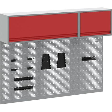 Maison Exclusive - Juego de Armarios de Herramientas con estante 5 pcs Rojo (1/5)