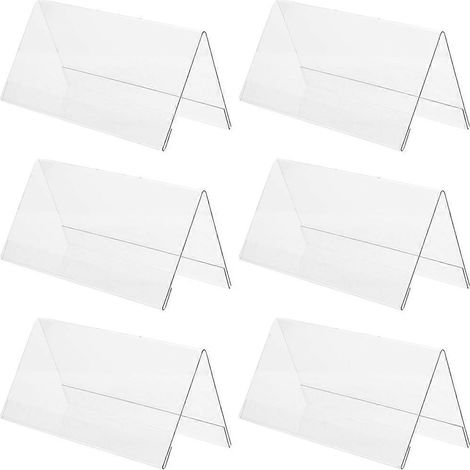 Lot de 6 présentoirs en acrylique pour numéros de siège, panneaux de nom de bureau, fournitures de conférence-15.00X8.00X8.00CM-Transparen (1/2)