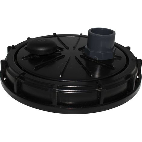 Couvercle diamètre 220 mm avec prise PVC droite 40/50 et évent (1/2)