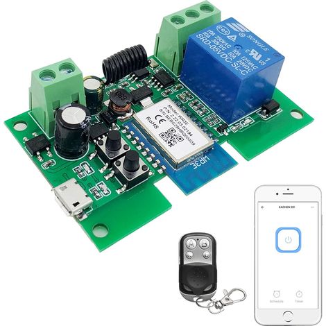 WiFi module de relais autobloquant commutateur momentané WiFi avec télécommande RF 433 MHz (1/5)