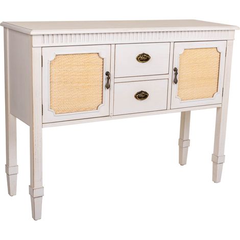 Aparador de madera blanco 108x36x82