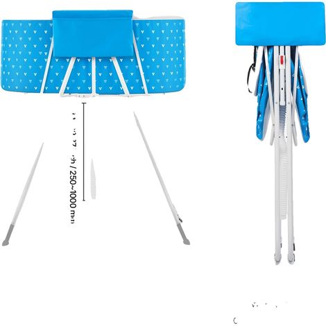 Bañera para mascotas, diseño portátil, drenaje eficiente, azul. (1/2)