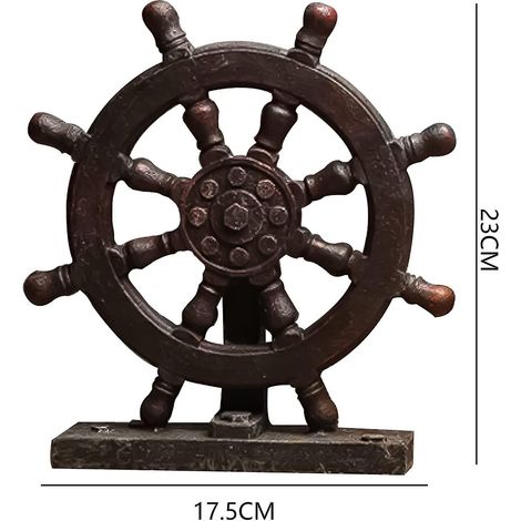 Décoration murale suspendue : gouvernail de bateau, ancre, barre de navire, ancre, bateau à voile, style nautique. (1/2)