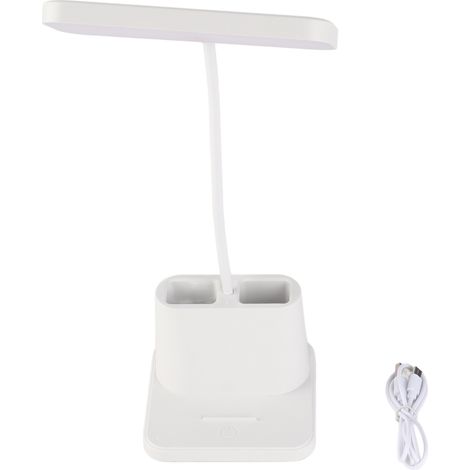 Ortviai Lampe de bureau LED anti-lumière bleue, 3 modes couleur, réglage tactile de luminosité, rechargeable, design compact (1/5)