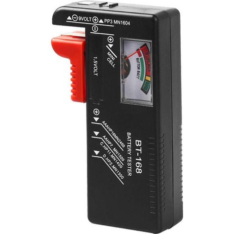 Universal battery tester, pointer battery tester for AA AAA CD 9V 1.5V button batteries and small electrical devices (1/4)