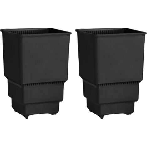 Lot de 2 pots de fleurs carrés respirants en plastique pour une croissance saine des racines - 8 cm et 10 cm de diamètre intérieur - Noir - 8 cm (1/5)