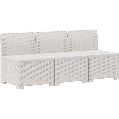 Divano da Giardino a 3 Posti in Aspetto Rattan PP Bianco vidaXL (1/5)