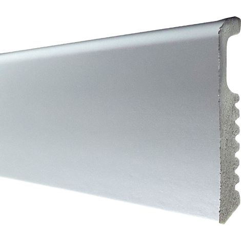10PZ BATTISCOPA 75X8 POLISTIRENE LISCIO 200 CM ALLUMINIO (1/2)