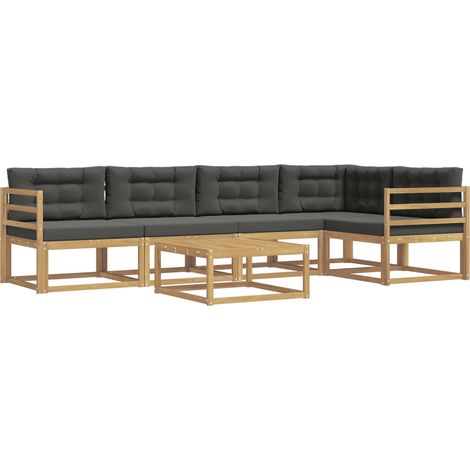 Conjunto de sofás de exterior 6 pcs Blanco y Antracita vidaXL (1/5)