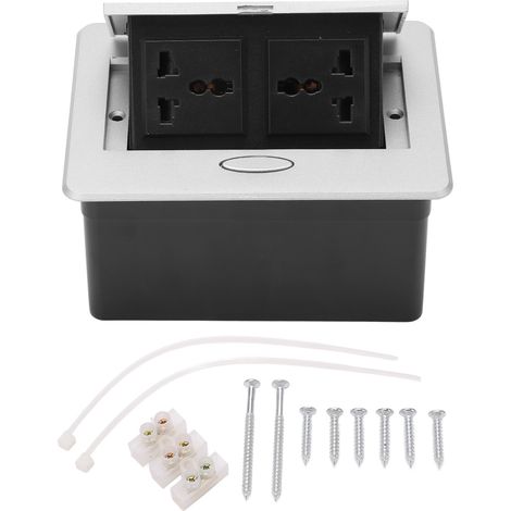 Bloc prises encastré bureau 2 emplacements 3 prises électriques 250V (1/5)