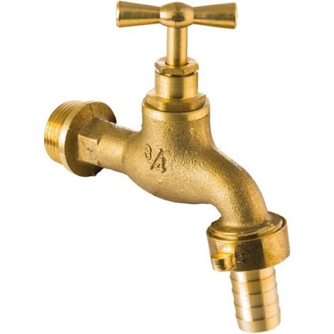 Robinet Extérieur Laiton - Filetage 3/4 Pouces - Pour Raccordement Jardin et Plomberie Extérieure - 1 Pièce