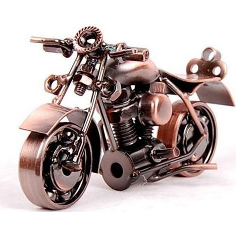 Décoration de Moto en métal - Sculpture de Moto en Fer - Décoration de Bureau Vintage - Cadeau d'anniversaire pour Homme, ami, Papa, Fils, Lui (Cruiser) (1/5)