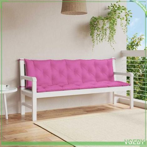 361733 Coussins de banc de jardin lot de 2 rose tissu Oxford (1/5)