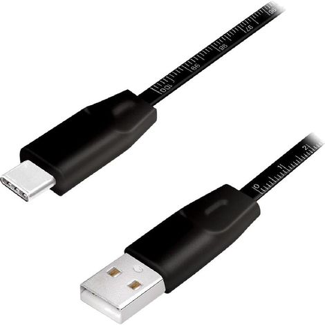 Cable USB 2.0 USB A male USB C male 1m - Noir