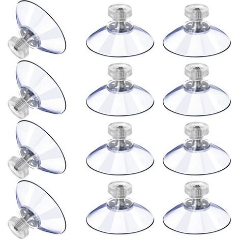 12 Grandes Ventouses Ventouses en Plastique Ventouse Anti-Collision Transparente en Caoutchouc Vis Écrou en Métal Ventouse Solide en PVC Transparent Remplacement avec Écrou de Vis (40M5-10) (1/5)