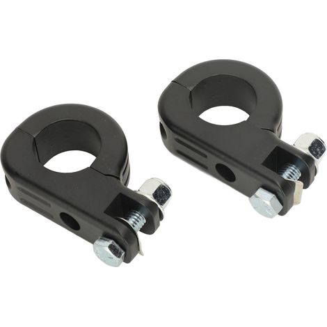 Kit de fixation de repose-pieds en alliage d'aluminium avec collier de serrage en P pour moto, noir. (1/5)