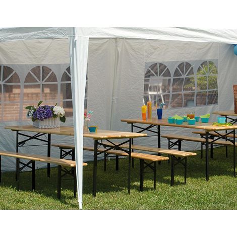 Set birreria 200x70 cm, tavolo e 2 panche MALIGI HOME MG/SOMMACCO Legno