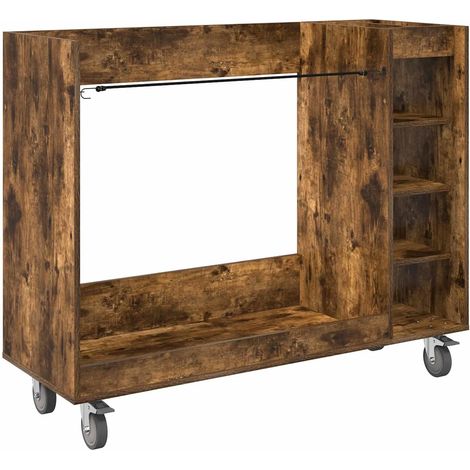 Armario de golf moderno con ruedas gran capacidad 120 x 45 x 98 cm de madera roble ahumado 020055074 (1/4)