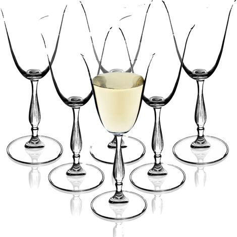 Juego de copas de vino, material de vidrio, capacidad de 250 ml, apto para diversas opciones de mesa, ideal para fiestas y banquetes, certificado FCM. (1/5)