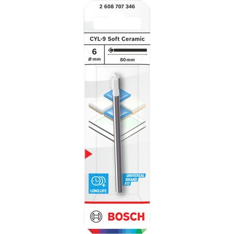 Bosch Ceramic Bohrer CYL-9 Soft, 6 x 80 mm