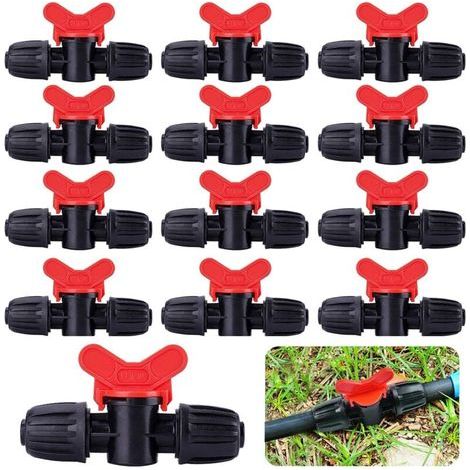 20 Pieces Drip Irrigation Switch Valve 16mm PE Irrigation Tube Barbed Lock Fittings Valves Hose Connectors Garden Barbed Valve - Stop/Turn On Water Flow