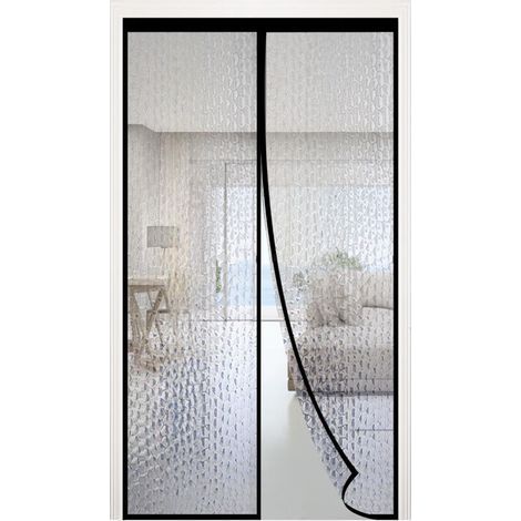 [JAMAIS UTILISÉ] Rideau de porte magnétique à isolation thermique 110 x 230 cm, rideau de porte en EVA isolé pour la protection de la température, coupe-vent (1/4)