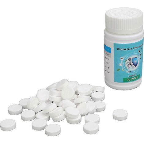 50 comprimés de chlore ultra-nettoyants pour piscine, spas, jacuzzis et éviers (2 g). (1/5)
