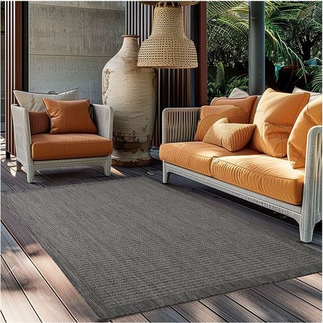 Tapis plat uni moderne intérieur Rocco Noir 200x290 (1/5)