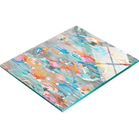 Tabla de cocina decorativa multifuncional con estampado tribal endurecido de 60x52 cm. (1/5)