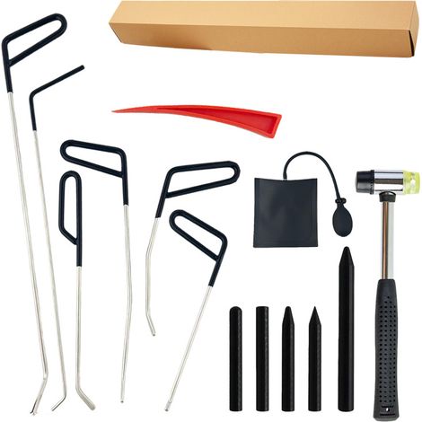 Kit de 15 Outils de Débosselage Sans Peinture, Leviers pour Réparation des Bosses et Creux de Grêle sur Carrosserie Automobile, 1 pièce (1/4)