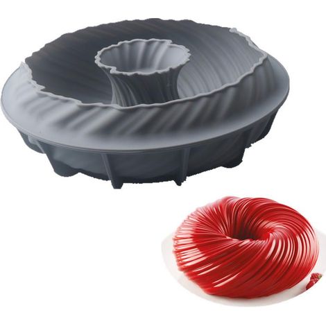 Moule à donuts en silicone, moule en silicone en forme de spirale, moule à gâteau en silicone pour pain/mousse/gâteau (1/5)