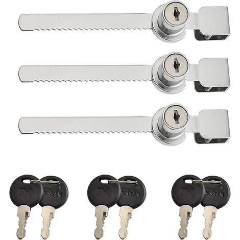 3 Serrures Porte Coulissante Verre Alliage Zinc avec 6 Cles (1/5)