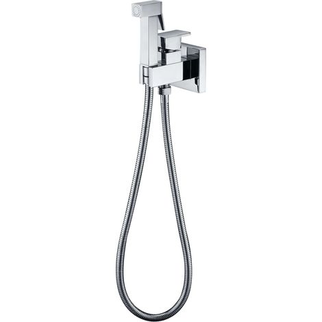 Barre de douche thermostatique extensible avec pomme de douche ronde et extra-plate - Robinetterie de salle de bain et de douche Blanc Mat (1/5)