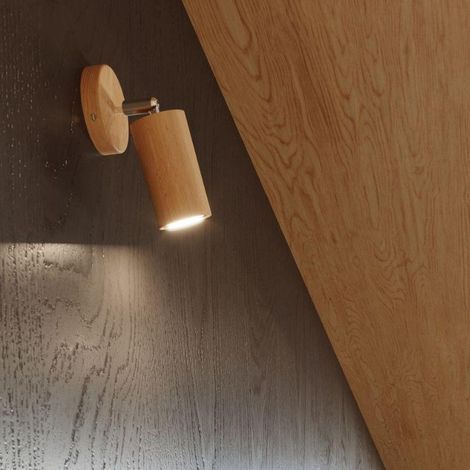 Applique Murale Orientable Bois pour Ampoule GU10 - SILAMP (1/5)