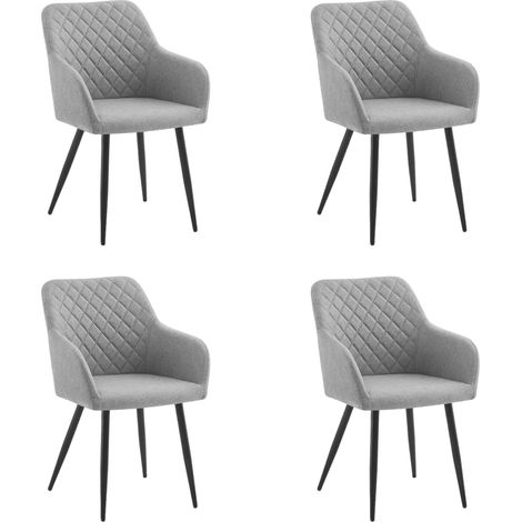 Pack 4 Sillas Comedor Rombo, Juego 4 Sillas Salón Tapizadas, Sillas Sala de Estar - Gris