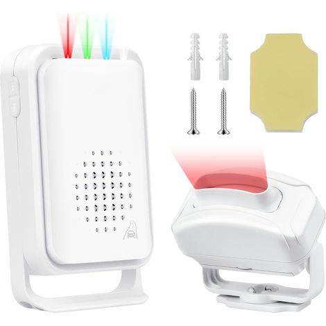 Detecteur de Mouvement Exterieur, Alarme Detecteur de Mouvement, Alarme Detecteur Exterieur sans Fil, Étanche IP64 et Portée de 918 ft, pour Les Boîtes aux Lettres, Les Allées, Les Garages